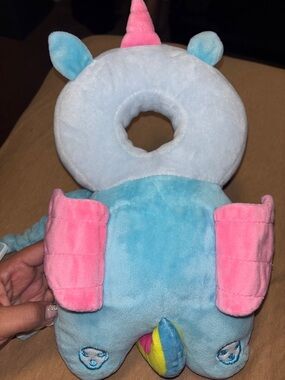 Plush Unicorn Baby Rattle Toy - Blue & Pink